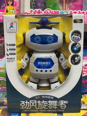 Đồ Chơi Robot Xoay 360 Độ Có Đèn và Âm Thanh - Đồ Chơi Sáng Tạo Phát Triển Trí Tuệ Cho Trẻ Em 3 Tuổi Trở Lên