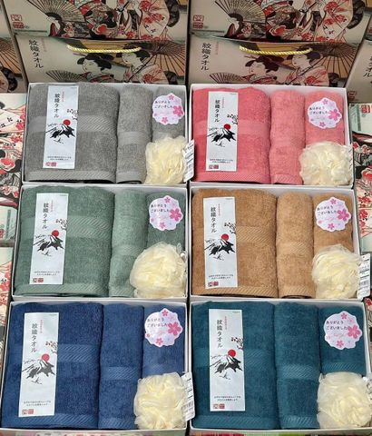 Combo Khăn Tắm Cao Cấp Nezumi Nhật Bản - Bộ Khăn Mặt & Khăn Lau Đầu Cotton êm ái, Chống Nhờn, Không Phai Màu, Thư Giãn Tại Nhà