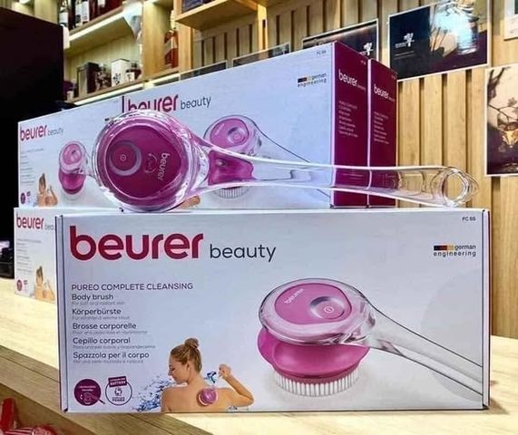 Gậy tắm Beurer FC 55 - Chổi tẩy da chết điện tử, chống nước, 2 chế độ, làm sạch và sáng da toàn thân, nhập khẩu Đức