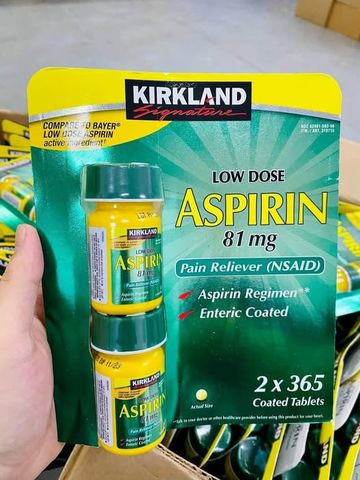Viên uống Kirkland Low Dose Aspirin 81mg Hỗ Trợ Tim Mạch - 365 Viên Mỹ, Giảm Nguy Cơ Tai Biến, Duy Trì Sức Khỏe Tim Mạch