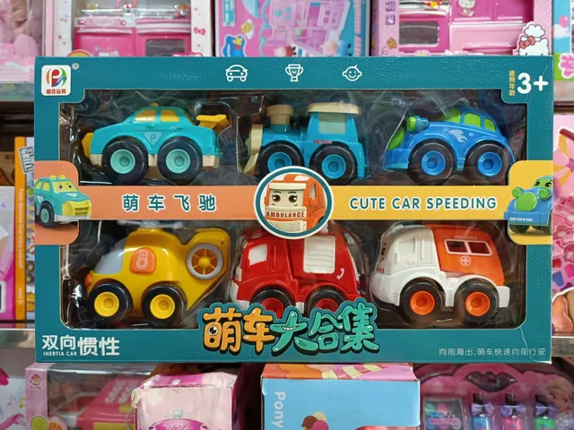 Bộ đồ chơi 6 xe ô tô hoạt hình Poli Robocar chạy bằng đà BJ669