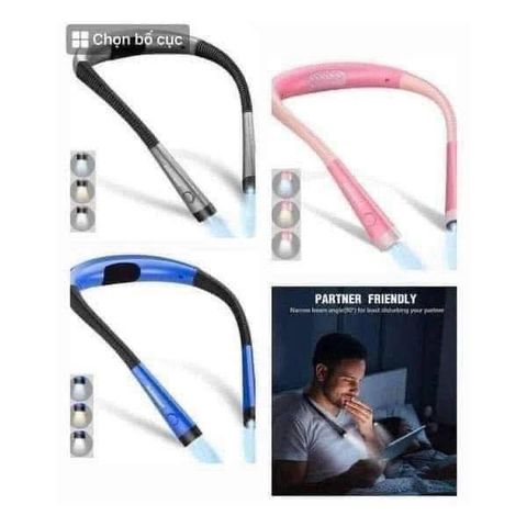 Đèn Pin Đeo Cổ Glocusent - Thiết Kế Thông Minh Sạc 1 Lần Dùng 1 Tuần, 3 Chế Độ Ánh Sáng, Bảo Vệ Mắt, Dùng Rảnh Tay Khi Đọc Sách hoặc Làm Việc.