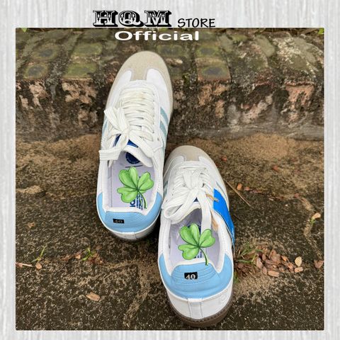 Giày Adidas Samba OG Baby Blue Cloud White - Sneaker Nữ Cao Cấp Thoải Mái, Phong Cách Trẻ Trung, Hàng Chính Hãng