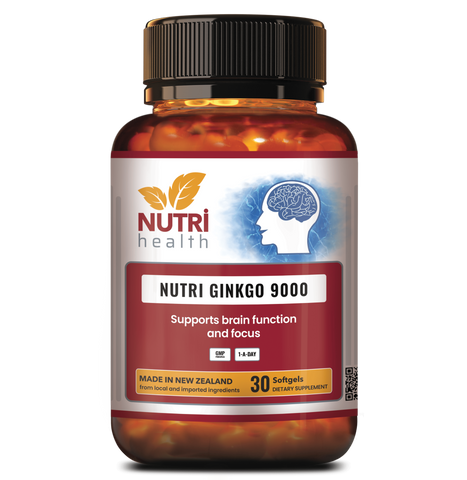 Viên Uống Bổ Não NUTRI GINKGO 9000 - Tăng Cường Trí Nhớ và Tuần Hoàn Não - 30 Viên Hỗ Trợ Sức Khỏe Tinh Thần