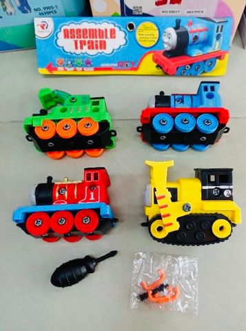 Đồ chơi 4 đầu tàu hỏa Thomas kèm tua vít tháo lắp RL589-17D