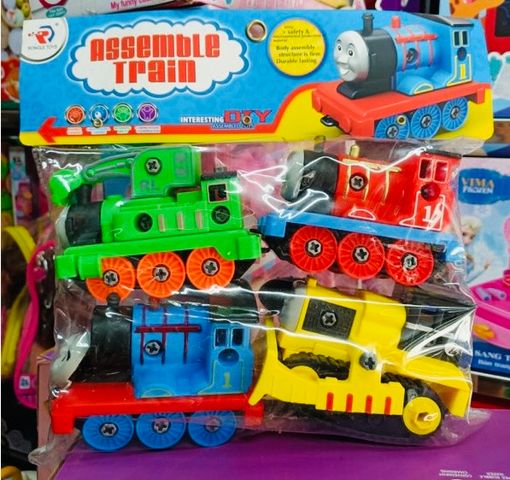 Đồ chơi 4 đầu tàu hỏa Thomas kèm tua vít tháo lắp RL589-17D