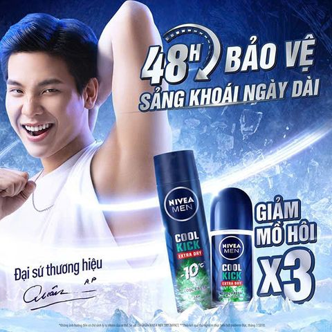 Lăn Khử Mùi NIVEA MEN Cool Kick 50ml - Mát Lạnh, Thơm Sảng Khoái, Ngăn Mùi Hiệu Quả 48 Giờ