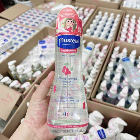 Mustela Nước Làm Sạch Mặt, Cơ Thể Cho Trẻ Sơ Sinh, Trẻ Nhỏ Da Nhạy Cảm No-Rinse Soothing Micellar Cleansing Water 300ml 215223