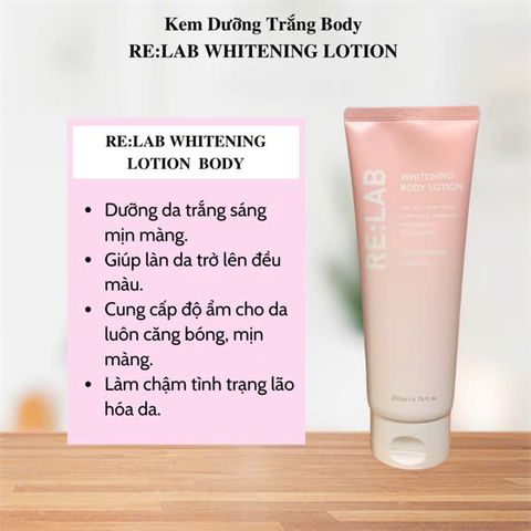 Kem Dưỡng Trắng Da Nâng Tone Relab Whitening Body Lotion 200ml - Sản Phẩm Chăm Sóc Da Từ Hàn Quốc, Bảo Vệ Da Khỏe Mạnh