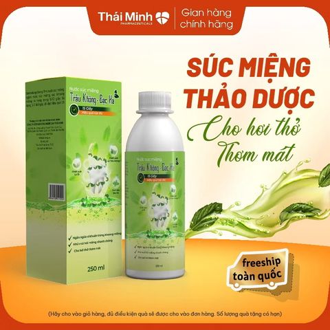 Nước Súc Miệng Trầu Không Bạc Hà 250ml - Hơi Thở Thơm Mát, Phòng Ngừa Sâu Răng, Giúp Răng Chắc Khỏe