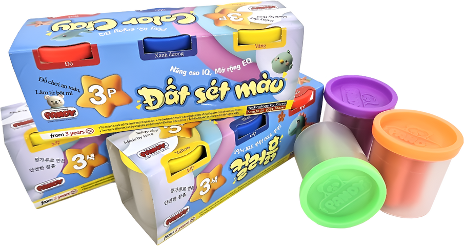 Bột Nặn Màu Sắc Pandy Cho Bé - Bộ 3 Hủ Đất Nặn Lành Tính, An Toàn Cho Trẻ Em - Khám Phá Sáng Tạo Nghệ Thuật