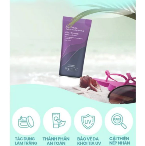 Kem Chống Nắng WHISIS Pure Esthetic Tone Up - Dưỡng Trắng, Kiềm Dầu, SPF50+/PA++++ - Chăm Sóc Da 50g Hàn Quốc