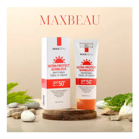 Kem Chống Nắng Kháng Nước Trắng Da Nâng Tone Maxbeau Ultra Protect 70ml - SPF50+ PA+++ Bảo Vệ Da Khỏi Tia UV