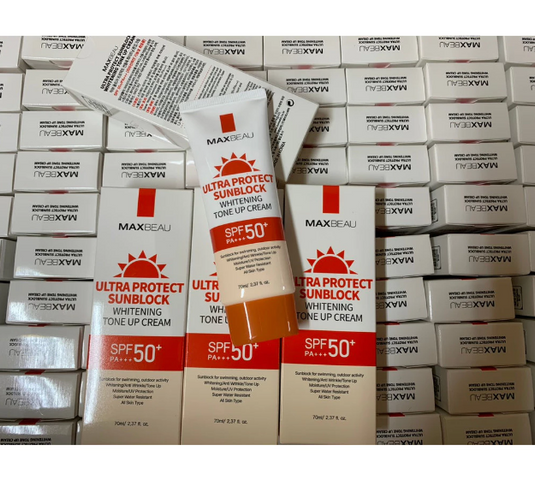 Kem Chống Nắng Kháng Nước Trắng Da Nâng Tone Maxbeau Ultra Protect 70ml - SPF50+ PA+++ Bảo Vệ Da Khỏi Tia UV