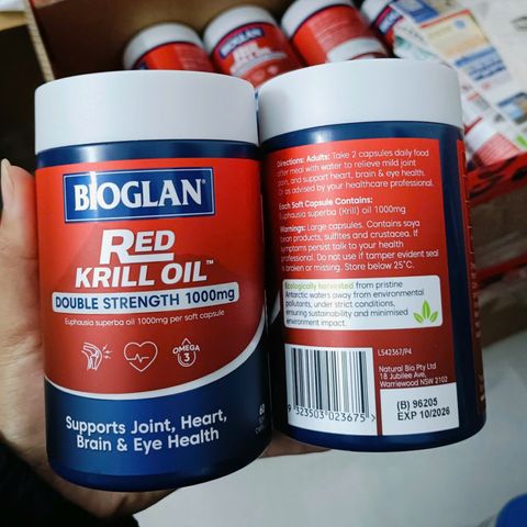 Dầu nhuyễn thể Bioglan Red Krill Oil 1000mg Úc 60 viên