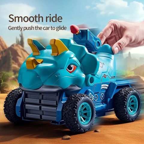 Xe Khủng Long Đường Đua Kéo Dài - Bộ Đồ Chơi Gồm 1 Xe Khủng Long Lớn và 3 Xe Mini Chạy Trên Đường Ray Thú Vị Cho Trẻ Em