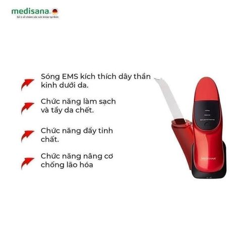 Máy Rửa Mặt Sóng Âm 3 trong 1 Medisana FC 211 - Tẩy Da Chết, Nâng Cơ, Đẩy Tinh Chất Chống Lão Hóa, Làm Sạch Sâu