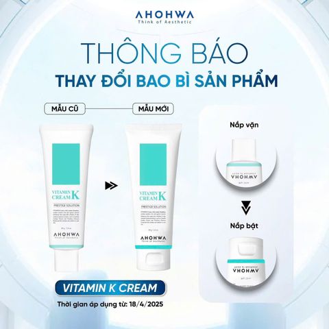 Kem Dưỡng ẩm Ahohwa Vitamin K Cream 50g - Phục Hồi Da Mỏng Đỏ, Giảm Kích Ứng, Cải Thiện Độ Săn Chắc Da