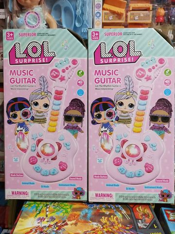 Đồ chơi đàn guitar chạy bằng pin có đèn và nhạc Music guitar LOL Surprise 665-1