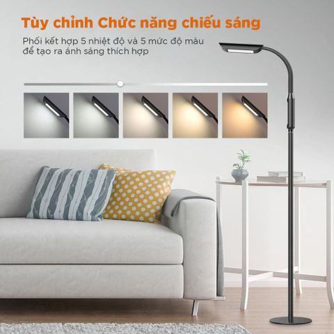 Đèn LED Cây Taotronics TT-DL060 - Đèn Học Chống Cận Đa Năng Điều Chỉnh Độ Cao, Tiết Kiệm Năng Lượng, Chế Độ Ánh Sáng Linh Hoạt