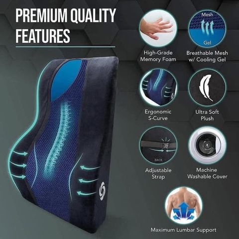Gối Tựa Lưng Samsonite Cooling Gel - Hỗ Trợ Xương Khớp Chất Liệu Bọt Nhớ và Lưới Thoáng Khí, Sản Phẩm Tiện Ích Cho Dân Văn Phòng