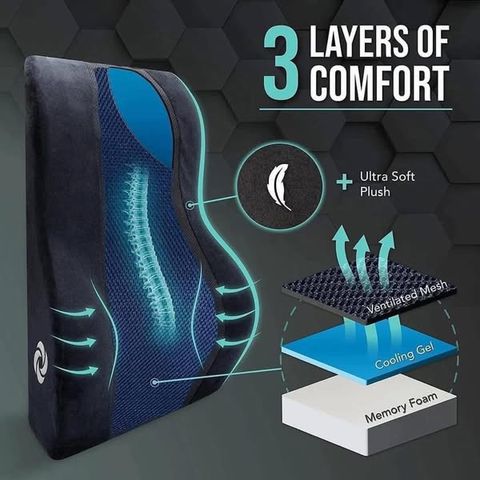 Gối Tựa Lưng Samsonite Cooling Gel - Hỗ Trợ Xương Khớp Chất Liệu Bọt Nhớ và Lưới Thoáng Khí, Sản Phẩm Tiện Ích Cho Dân Văn Phòng