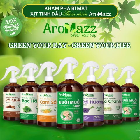 Xịt Thơm Phòng Ngủ AroMazz 300ml - Tinh Dầu Thiên Nhiên Khử Mùi, Ngủ Ngon, Xua Đuổi Côn Trùng, Hương Oải Hương Thư Giãn