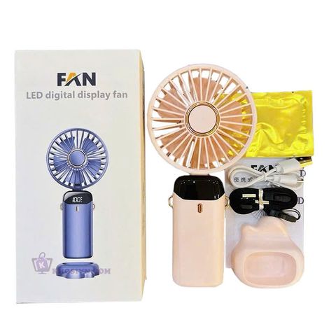 Quạt Tích Điện Cầm Tay Mini N15 - Quạt Sạc Pin Có Màn Hình LED 5 Cấp Độ Gió, Thiết Kế Gọn Nhẹ cho Đi Du Lịch, Hoạt Động Ngoài Trời