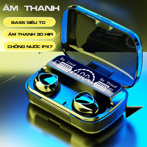 Tai Nghe Không Dây M10 - Bluetooth 5.1 Chống Nước IPX7 - Âm Thanh HIFI Trung Thực, Thời Gian Nghe Lên Đến 6 Giờ