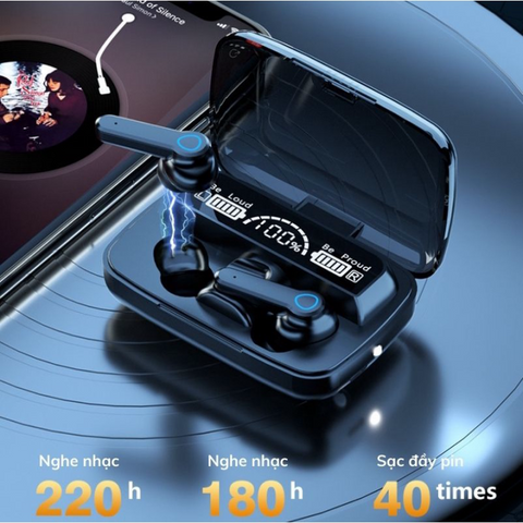 Tai Nghe Bluetooth M19 Pro Nhét Tai Không Dây Chống Nước IPX7, Âm Thanh Bass Mạnh, Sạc Ngược, Cảm Ứng, Thời Gian Sử Dụng 6 Giờ