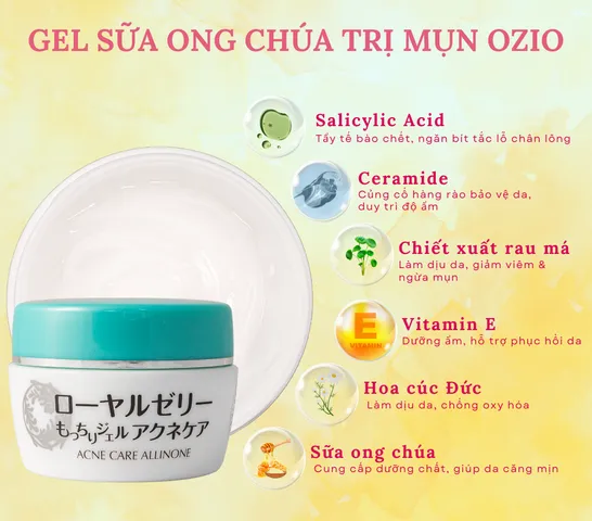 Gel Dưỡng Da Giảm Mụn Sữa Ong Chúa OZIO NACHULIFE 75G - Chăm Sóc Da Dầu, Duy Trì Làn Da Sạch Khỏe, Giải Pháp 6 Trong 1 Từ Nhật Bản