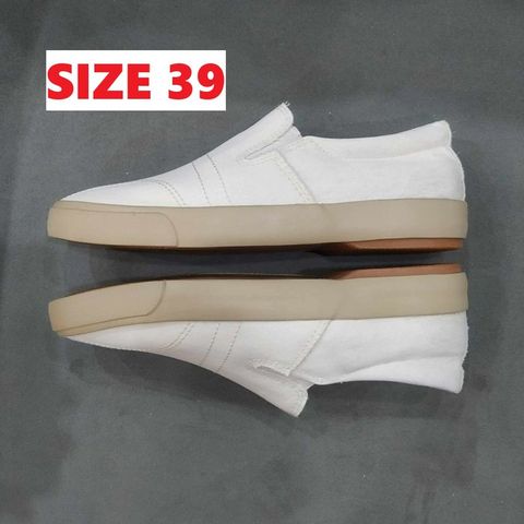 Giầy Lười Nam HUANY Vải Trắng SLIP-ON Thời Trang - Phong Cách Năng Động Cho Nam và Nữ, Đủ Size 38-43