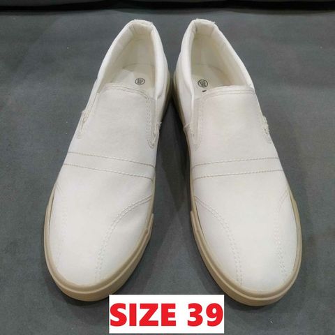 Giầy Lười Nam HUANY Vải Trắng SLIP-ON Thời Trang - Phong Cách Năng Động Cho Nam và Nữ, Đủ Size 38-43