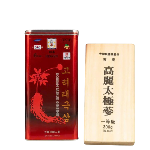 Thiên Sâm Củ Khô Hộp Thiếc 300g - Hồng Sâm Cao Cấp Chính Phủ Korea Taekuk Ginseng, Bồi Bổ Sức Khỏe và Tăng Cường Sinh Lực