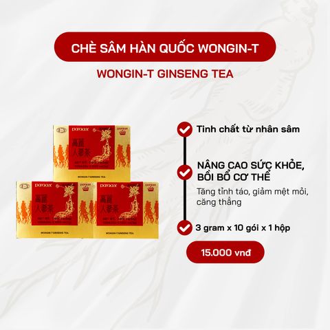 Trà Nhân Sâm Wongin-T Hàn Quốc 30g - Hỗ Trợ Giấc Ngủ Sâu, Tăng Cường Sức Đề Kháng, Sản Phẩm Chất Lượng Từ Hàn Quốc