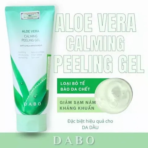 Gel Tẩy Tế Bào Chết Lô Hội Dabo Hàn Quốc 180ml - Aloe Stem Rich Moisture Peeling Gel Giúp Da Sáng Mịn, Cung Cấp Dưỡng Chất