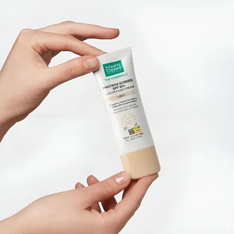 Kem Chống Nắng MartiDerm Proteos Screen SPF50+ Color Cream Light-Chống nắng màu nền Mềm Mại và Bảo Vệ Da Chống Tia UV 40ml