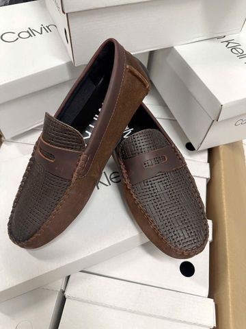 Giày Lười Calvin Klein Khoá Cá Sấu Sơn Đen Dư Xịn( hình thật)