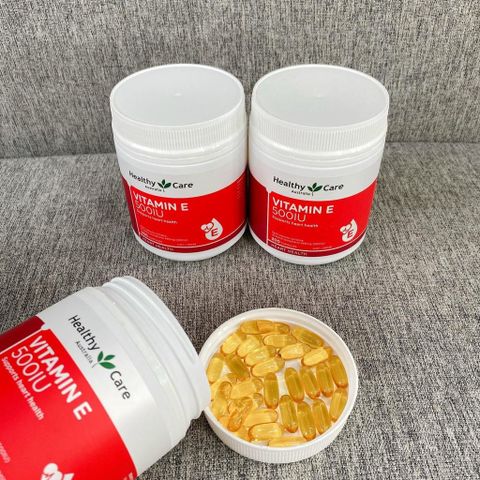 Viên Uống Vitamin E Healthy Care 500IU - Dạng Nang Mềm 200 Viên, Hỗ Trợ Làn Da Sáng Khỏe, Chăm Sóc Sức Khỏe Từ Bên Trong