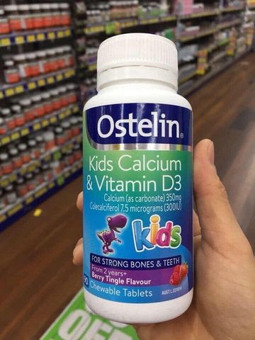 Ostelin Kids Calcium & Vitamin D3 - Viên Nhai Canxi Khủng Long Dễ Thương Cho Bé Từ 2 Tuổi - Hỗ Trợ Phát Triển Xương Răng Chắc Khỏe