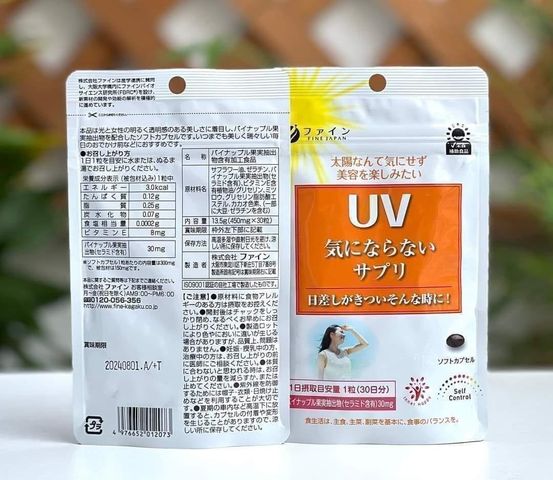 Viên uống UV Care Plus hỗ trợ chống nắng Fine Japan Nhật túi 30 viên