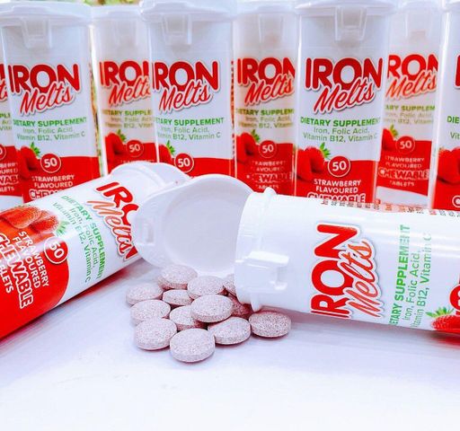 Iron Melts - Viên bổ sung Sắt Iron Melts  Acid Folic, vitamin B12 và vitamin C, 50 viên - Úc
