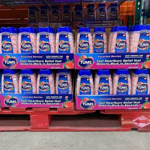 Kẹo ngậm giảm đầy hơi khó tiêu Tums Antacid Extra Strength 100 viên (đâu)