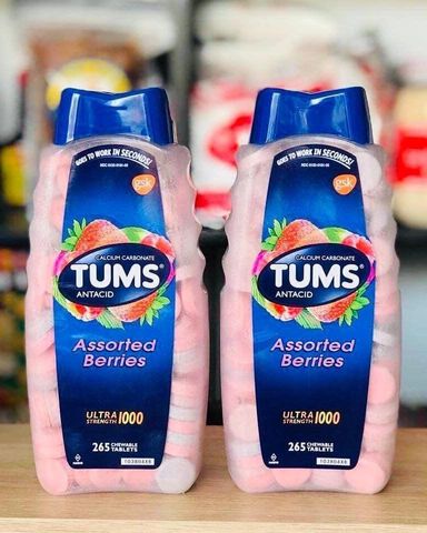 Kẹo Đầy Hơi, Khó Tiêu, Đau Dạ Dày Tums Antacid Assorted Berries 265 Viên