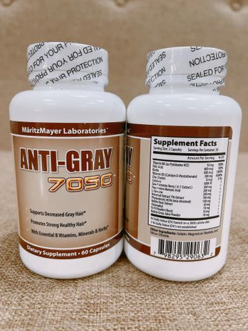 Viên uống cải thiện tóc bạc Anti - Gray 7050 60 viên của Mỹ