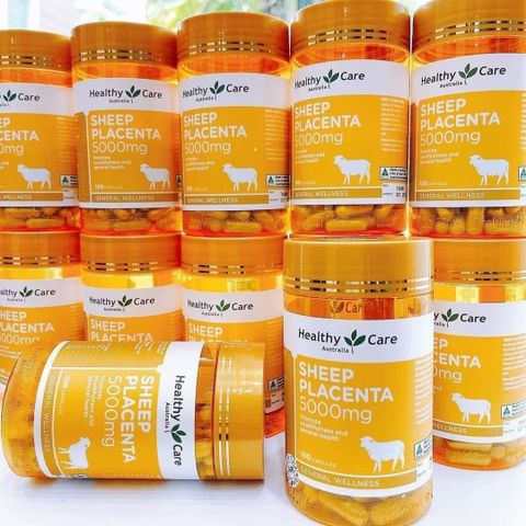 Viên uống nhau thai cừu Healthy Care Sheep Placenta 5000mg - Tăng cường sức khỏe và làm đẹp da, 100 viên - Sản phẩm từ Úc.