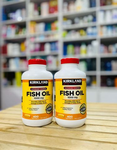 Viên uống dầu cá Kirkland Signature Omega-3 1000mg - Bổ sung EPA DHA giúp tăng cường sức khỏe tim mạch và thị lực - 400 viên.