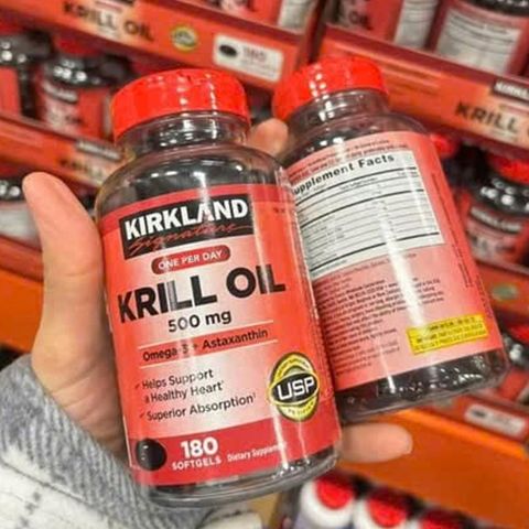 Dầu nhuyễn thể Kirkland Krill Oil 500mg USA 180 viên