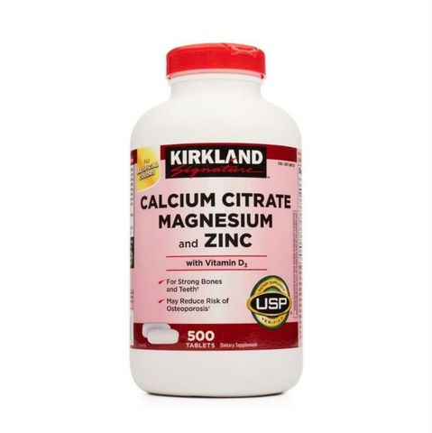 Viên uống bổ sung Canxi, Magie, Zinc Kirkland 500mg - Hỗ trợ sức khỏe xương và miễn dịch cho người lớn, 500 viên