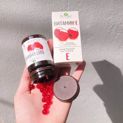 Viên uống bổ sung Vitamin E dỏ Mirrola 270mg 30 viên Nga